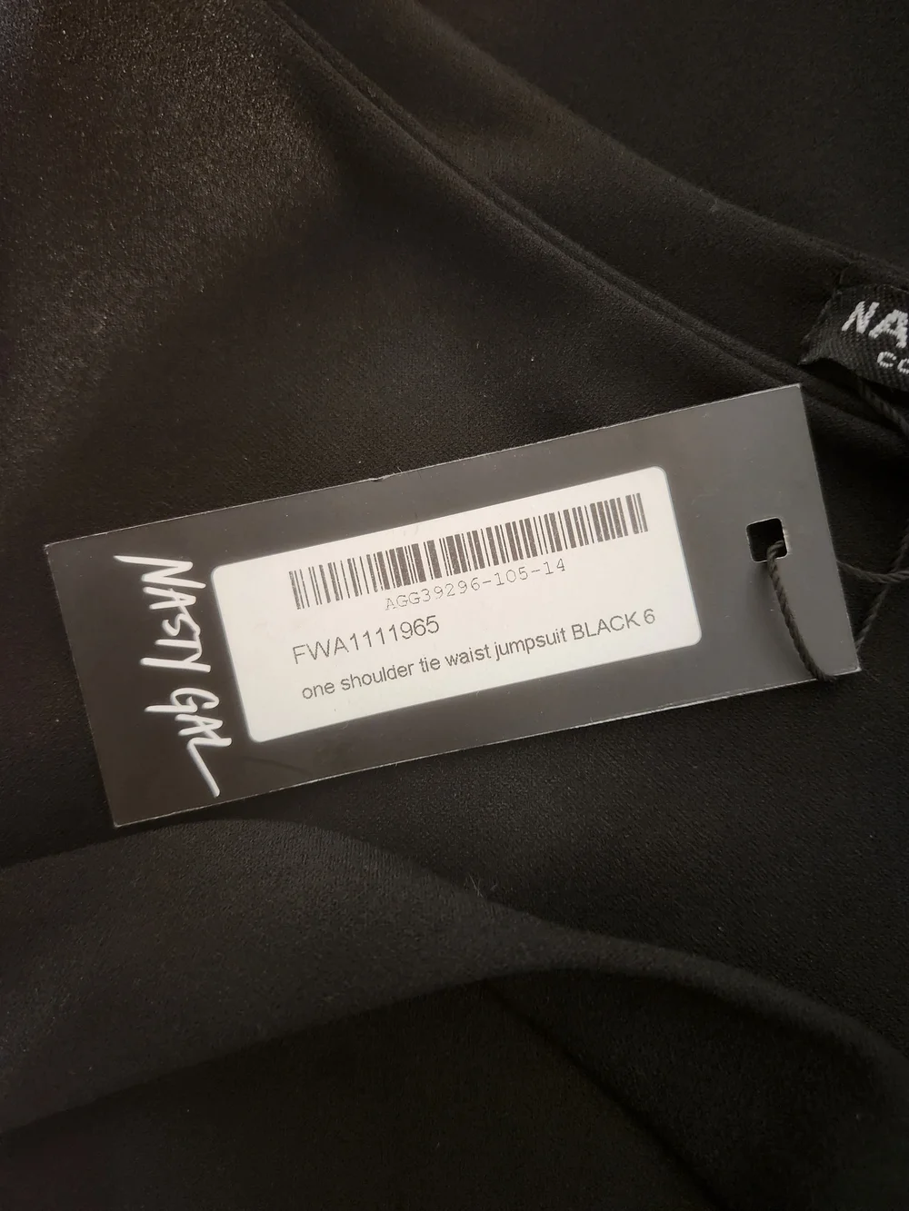 Nasty Gal One-Shoulder Black Wide-Leg Jumpsuit with Buckle Strap - Picture 14 of 14